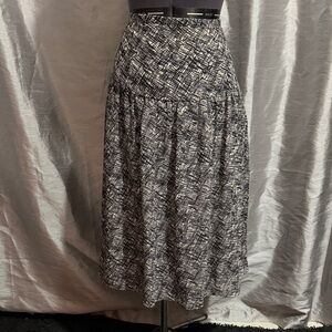 George Black and White Patterned A-Line Skirt